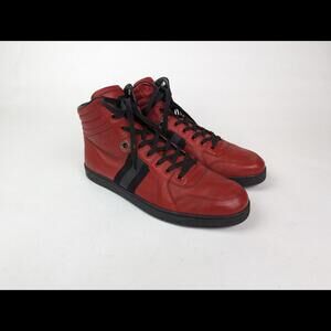 [SOLD] GUCCI VIAGGIO Men’s Sz 8.5 US GG Web Red Leather High Top Shoes Coda